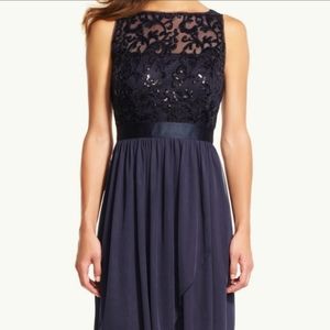 ADRIANNA PAPELL "Midnight" Sequin Mesh Tulle Dress